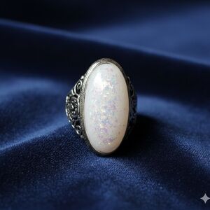 Elegant Silver Opal Ring